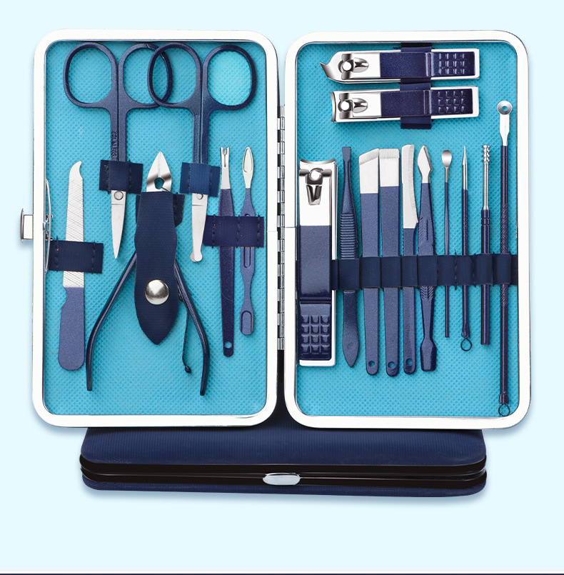 18-piece nail care set with clipper, nipper and pedicure tools