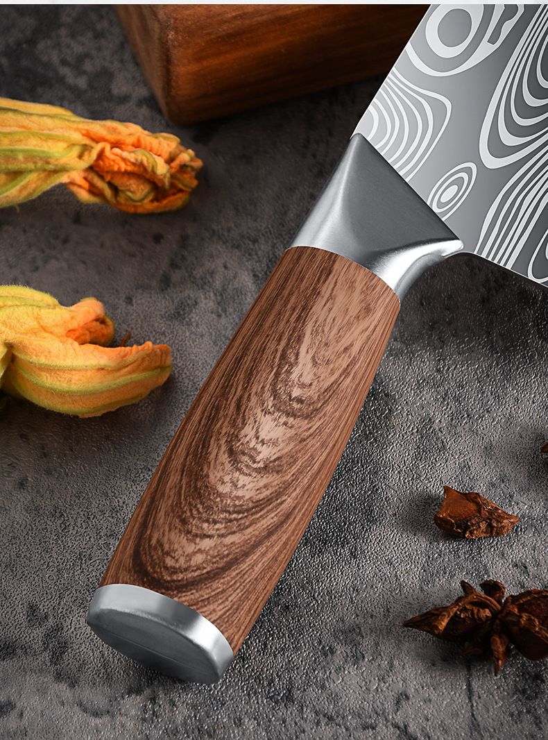 Longquan kitchen knife set, forged chef and slicing knives