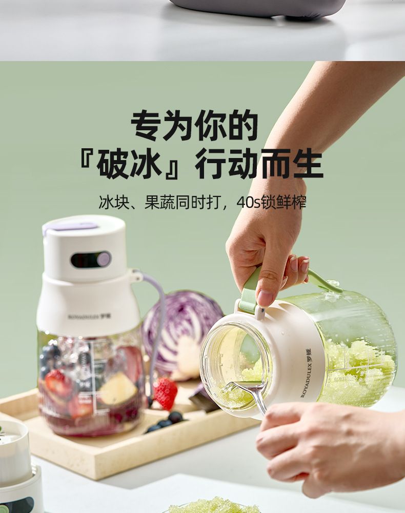Fruit juicer, portable, large capacity