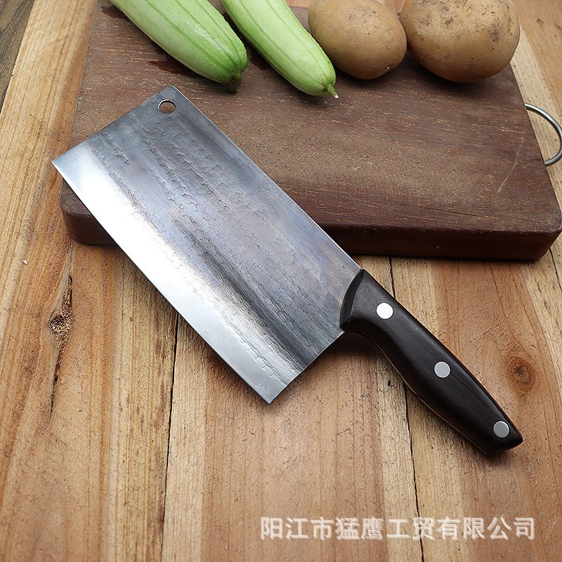 Kitchen knife set, hand-forged, stainless steel, wooden handle