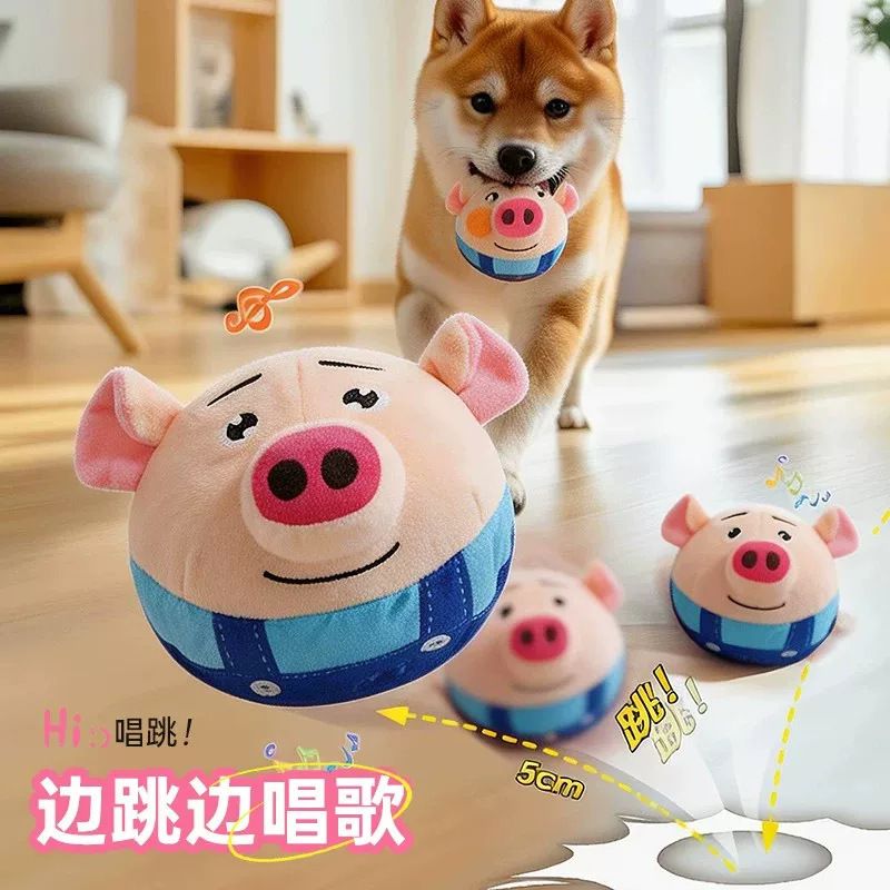 Electric Bouncing Ball Dog Toy with Sound - Durable