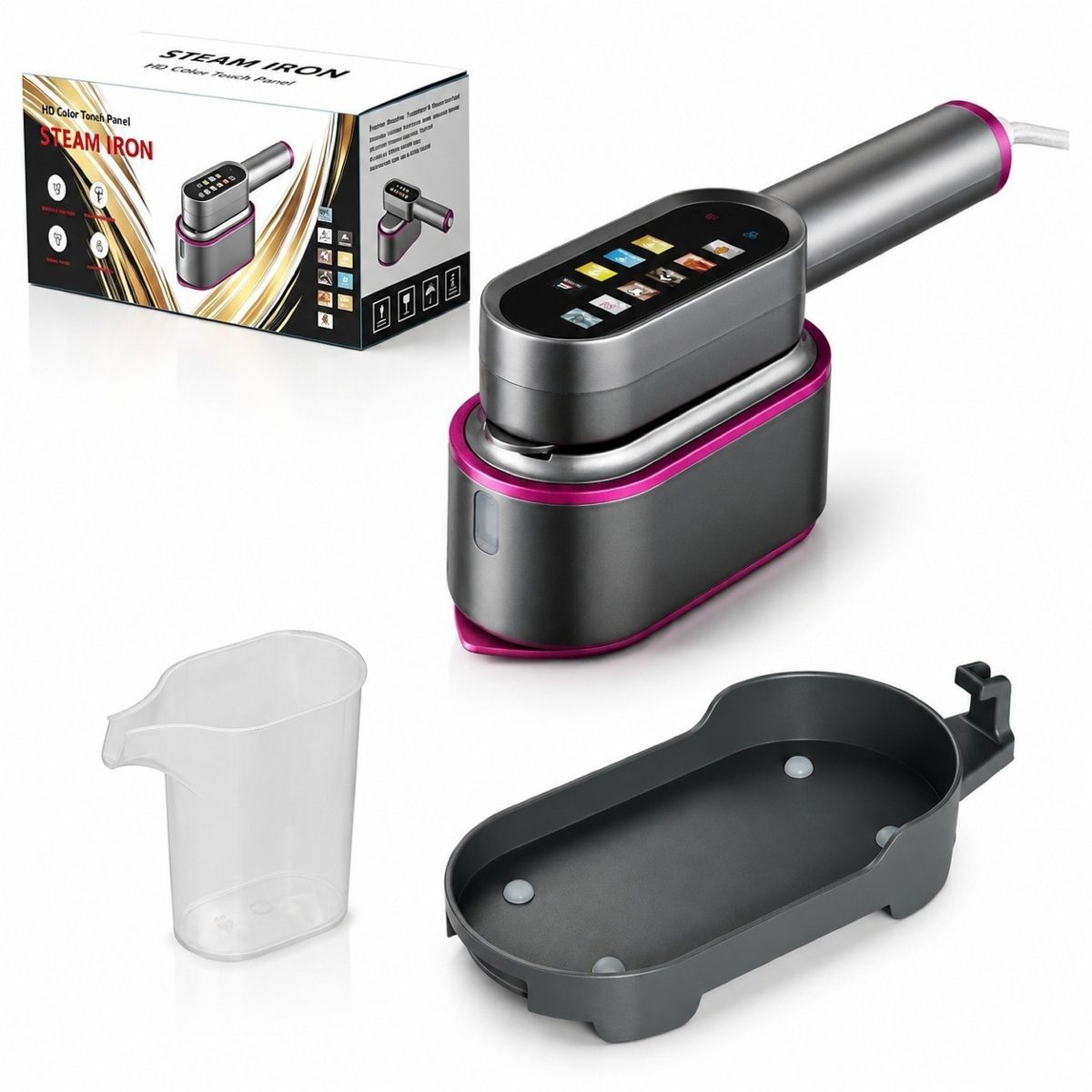 Smart color screen handheld garment steamer, portable mini compact