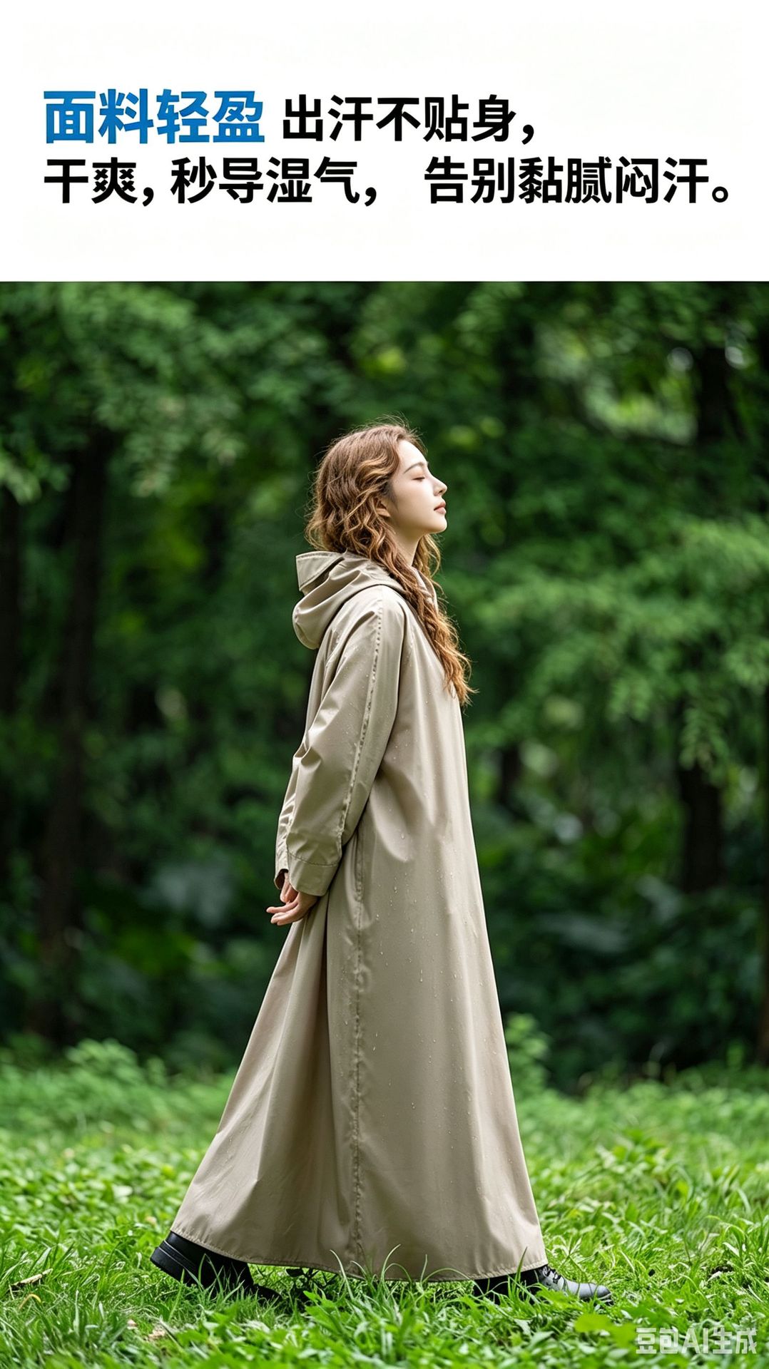 Electric Vehicle Raincoat, Long-Style with Sleeves