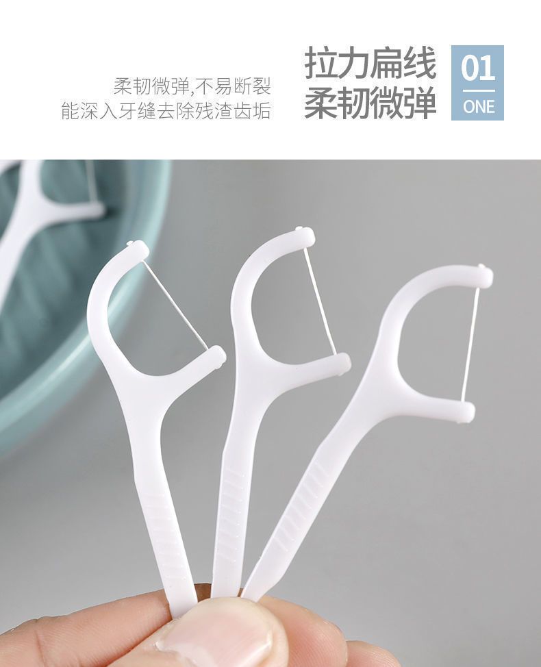 Ultra-fine dental floss picks, disposable