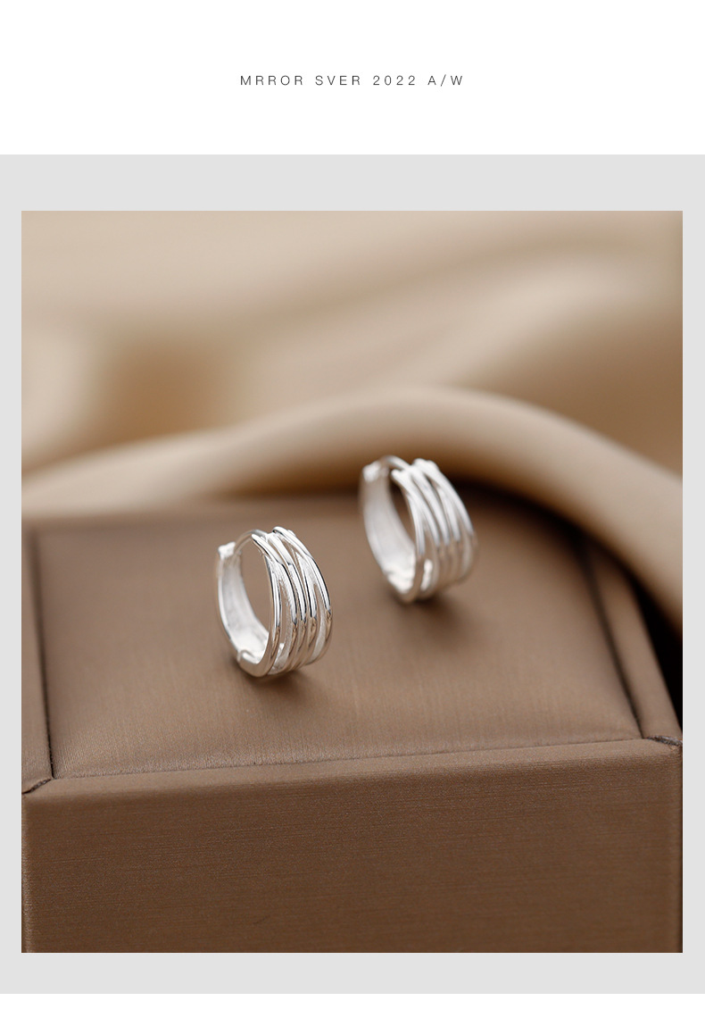 925 sterling silver multi-layer women's earrings