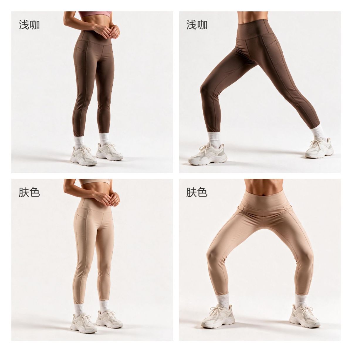 Mingda Yoga-Leggings in hoher Taille mit Seitentaschen, schnelltrocknend