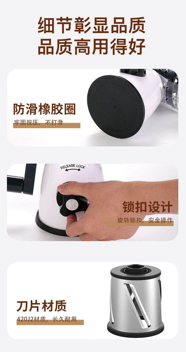 Drum vegetable cutter, potato and radish slicer