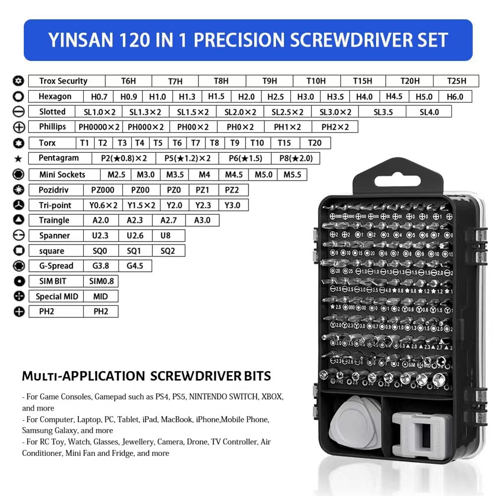 Screwdriver set, 115-piece, watch computer phone repair