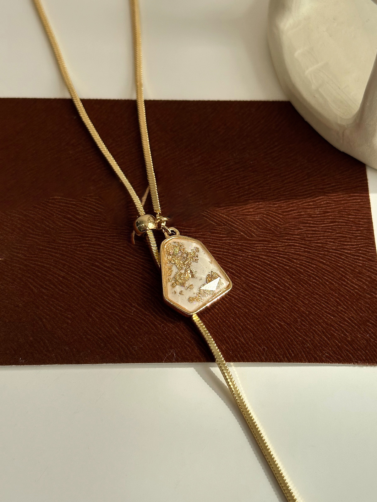Gold Plated Geometric Adjustable Necklace