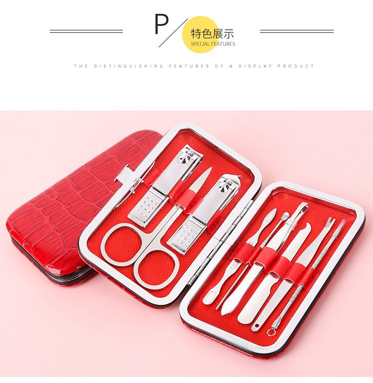 9-teiliges Maniküre-Pediküre- und Augenbrauenschnitt-Set