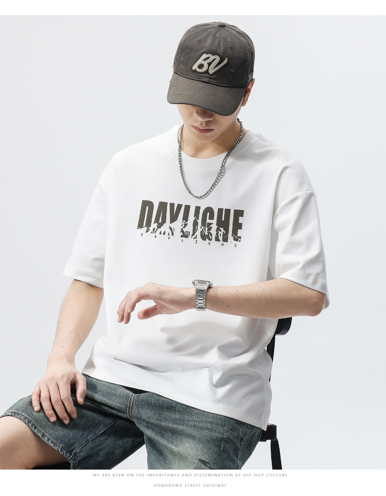 Summer men's t-shirt, short sleeve, crew neck, children's