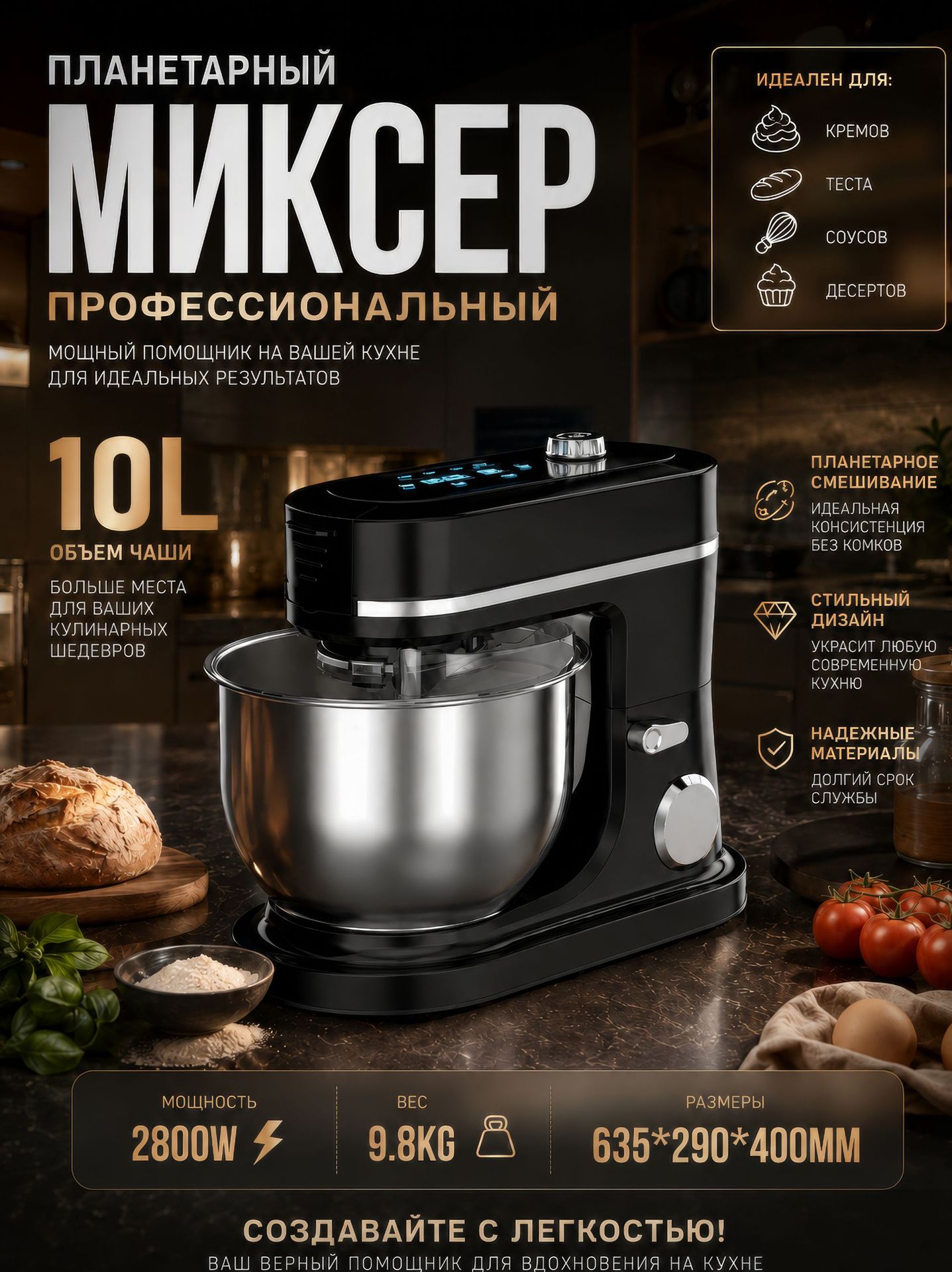 Multifunctional kitchen machine dough mixer blender grinder