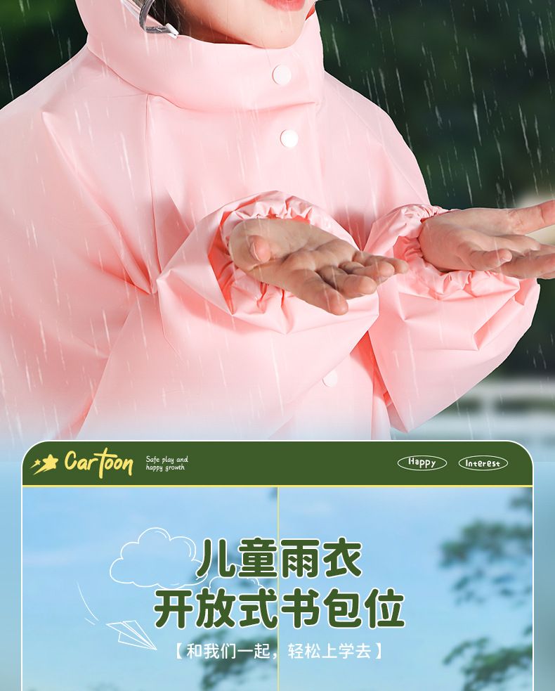 Kinderregenponchos wasserdicht, 6-12 Jahre