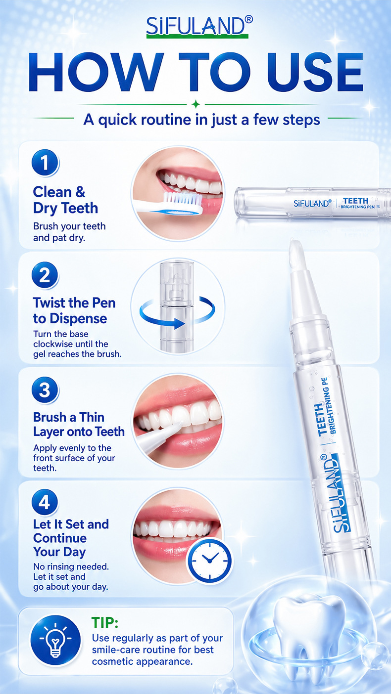 Teeth whitening pen with stain remover