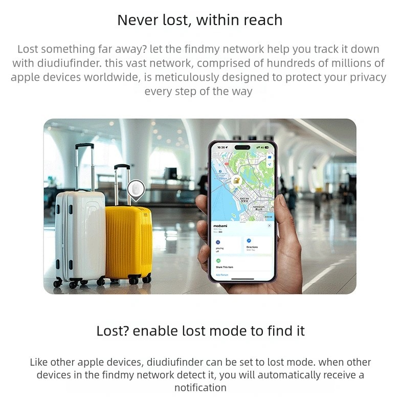 iTag wireless tracker, iOS compatible, elderly and child tracking