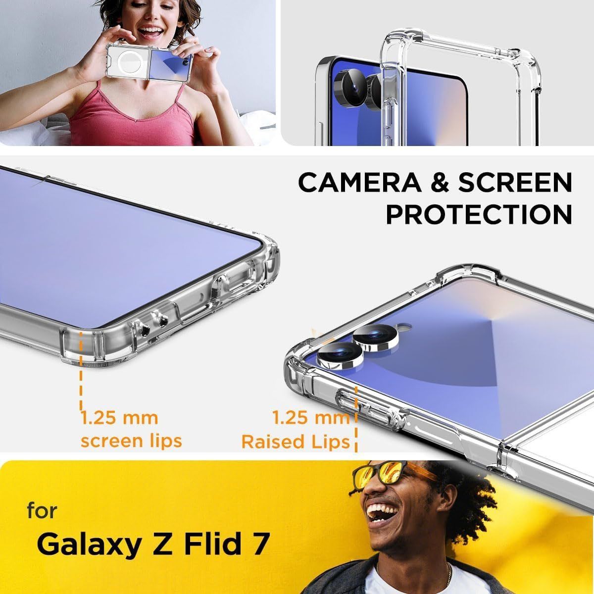 Foldable phone case for Samsung Z Flip 8 and Z Fold 7 magnetic transparent