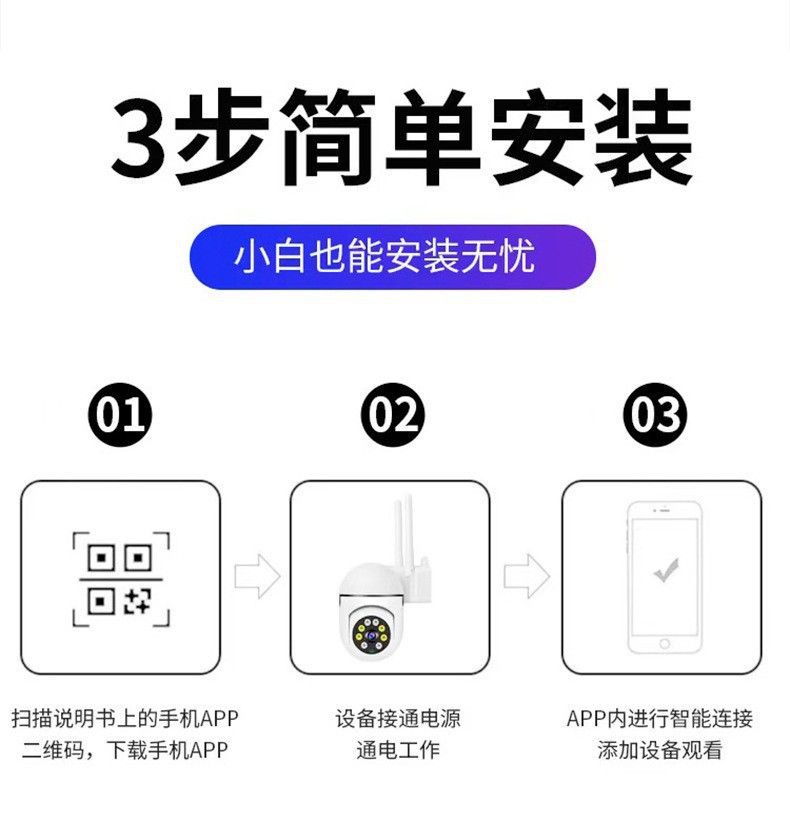 1080P wireless surveillance camera with infrared night vision and two-way audio