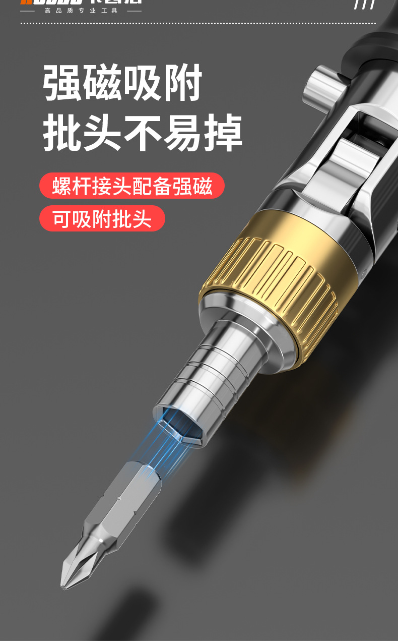 Multi-function Ratchet Screwdriver Set, Bidirectional, Chromium-Vanadium Steel
