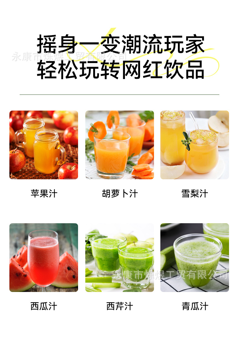 Fully automatic portable fruit juicer, ice crushing function