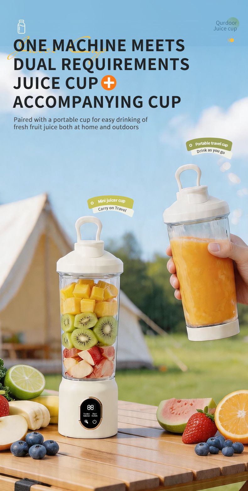 Dijital Ekran Taşınabilir Meyve Sıkacağı, USB Şarjlı
