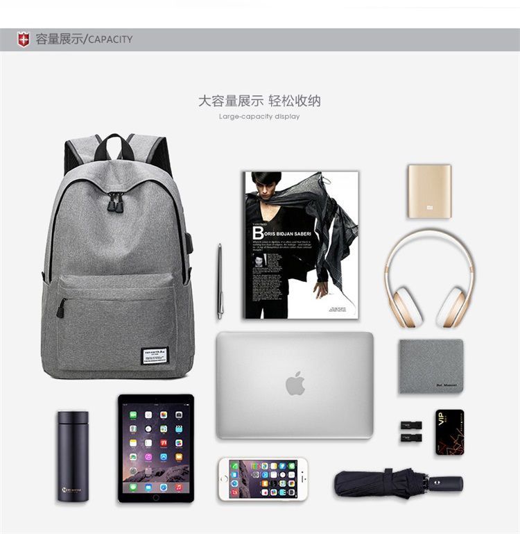 Customizable backpack, laptop, large capacity, college style