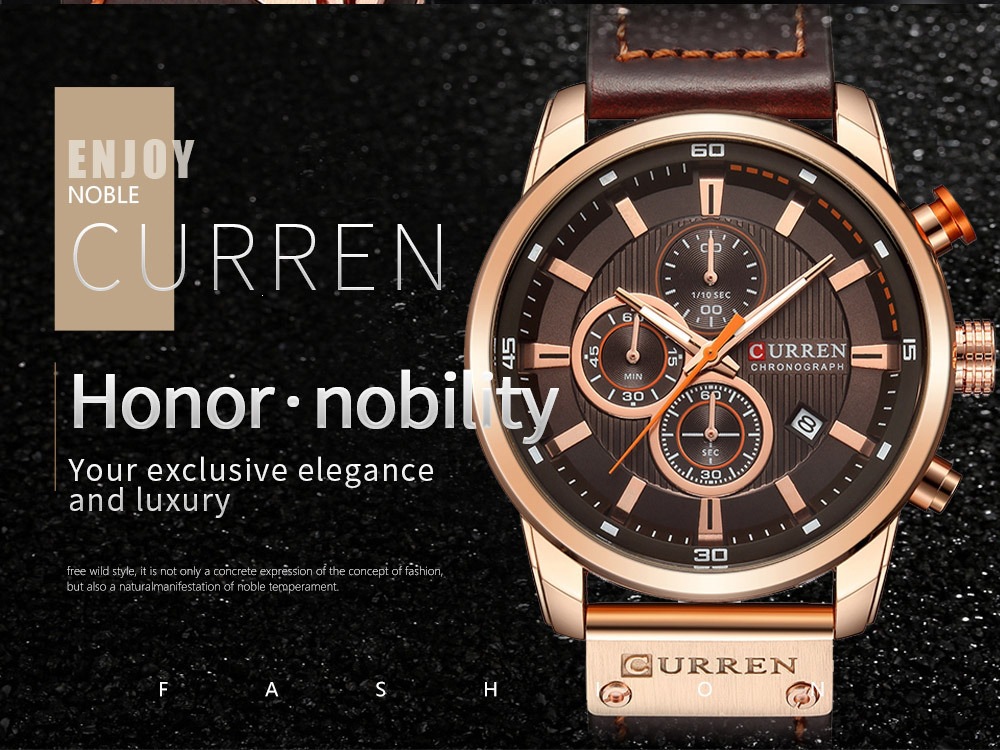 CURREN Herrenuhr, braun, wasserdicht