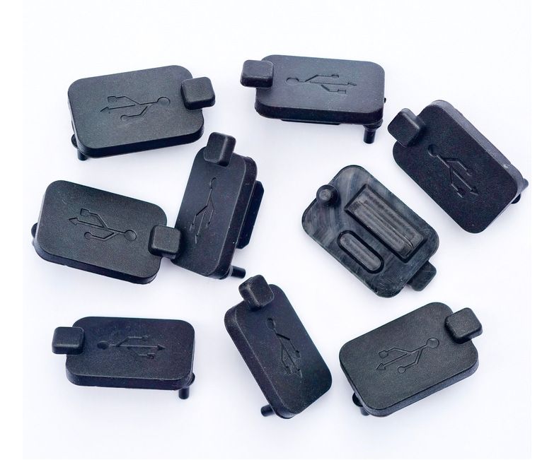 2-in-1 Type-C silicone plug USB dust cap female connector rubber
