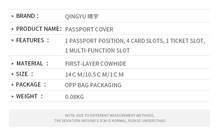 Qingyu RFID Reisepass-Schutzhülle Verrücktes Pferd Leder