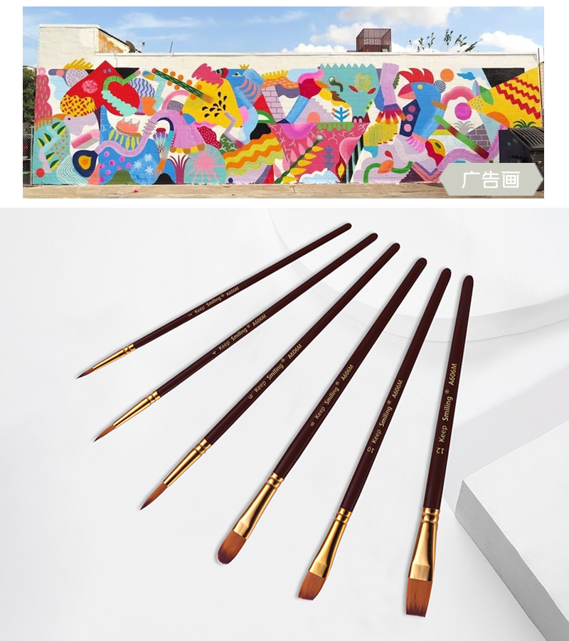 Suluboya fırça seti, 6 parça, naylon, yağlı boya, dijital, çocuk DIY sanat malzemeleri