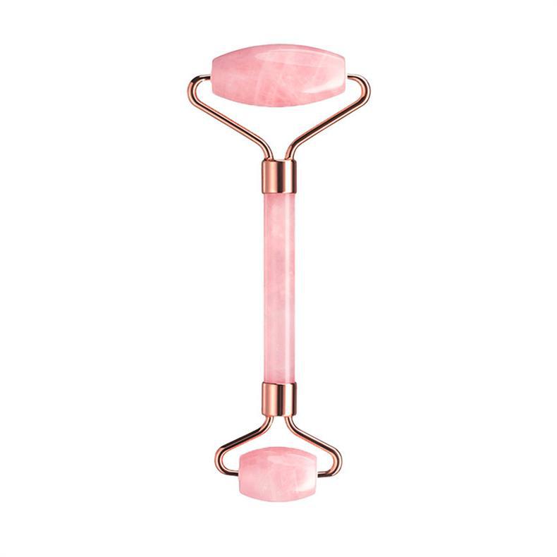 Rose Quartz Jade Dual-Head Roller Heart-Shaped Gua Sha