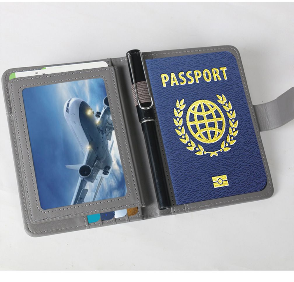 Sınır ötesi nokta RFID pasaport tutucu bilet koruyucu kapak taşınabilir çok fonksiyonlu yurtdışı çoklu kart yuvası PU deri pasaport çantası