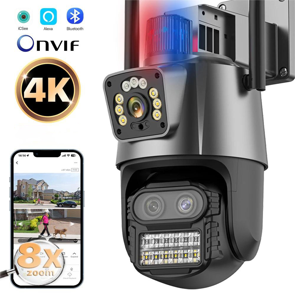 Icsee P11 Außen-Dual-Objektiv WiFi Ultra-HD CCTV-Kamera