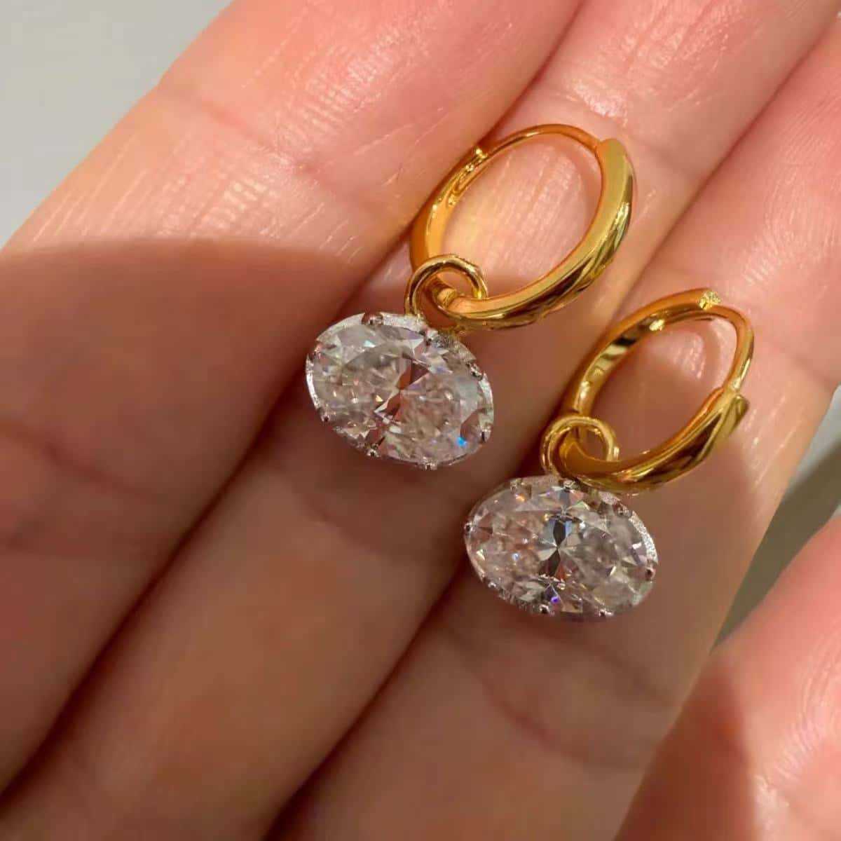 Silver earrings, S925 plated 18K gold