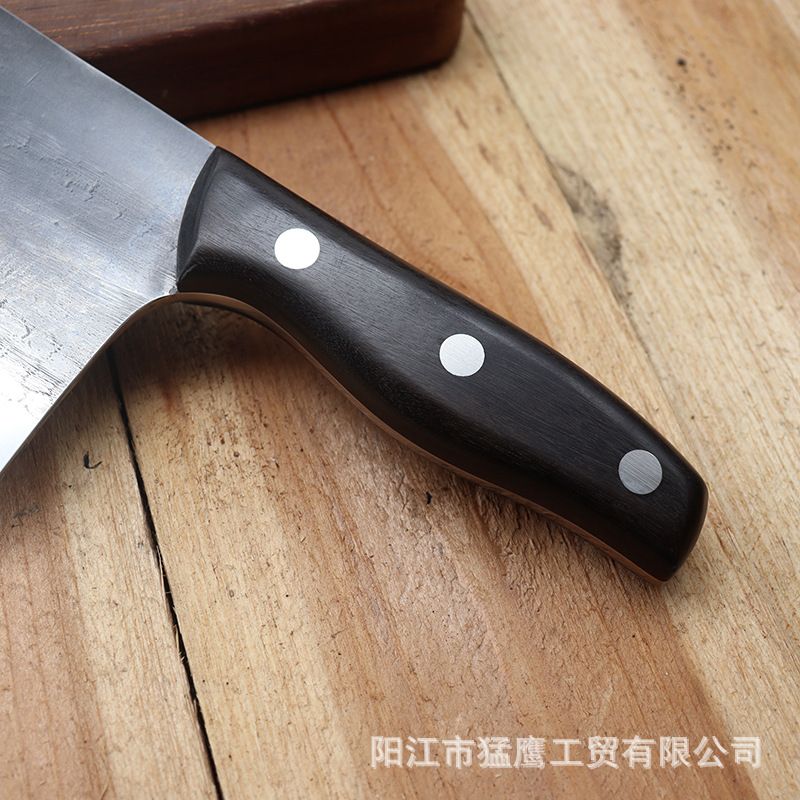 Kitchen knife set, hand-forged, stainless steel, wooden handle