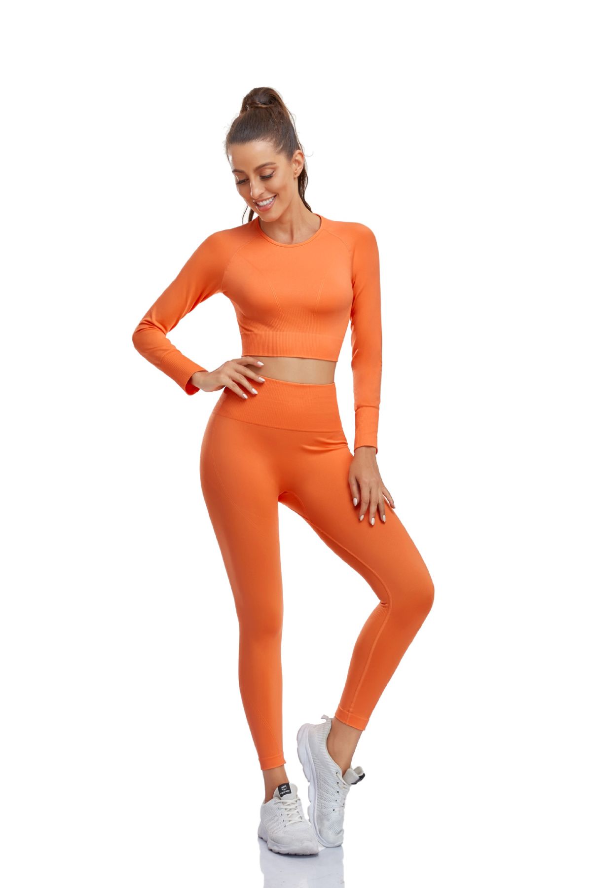 Avrupa ve Amerikan yeni yoga giyim seti profesyonel spor yoga pantolonları koşu kalça kaldırma dikişsiz spor çıplak sutyen toptan