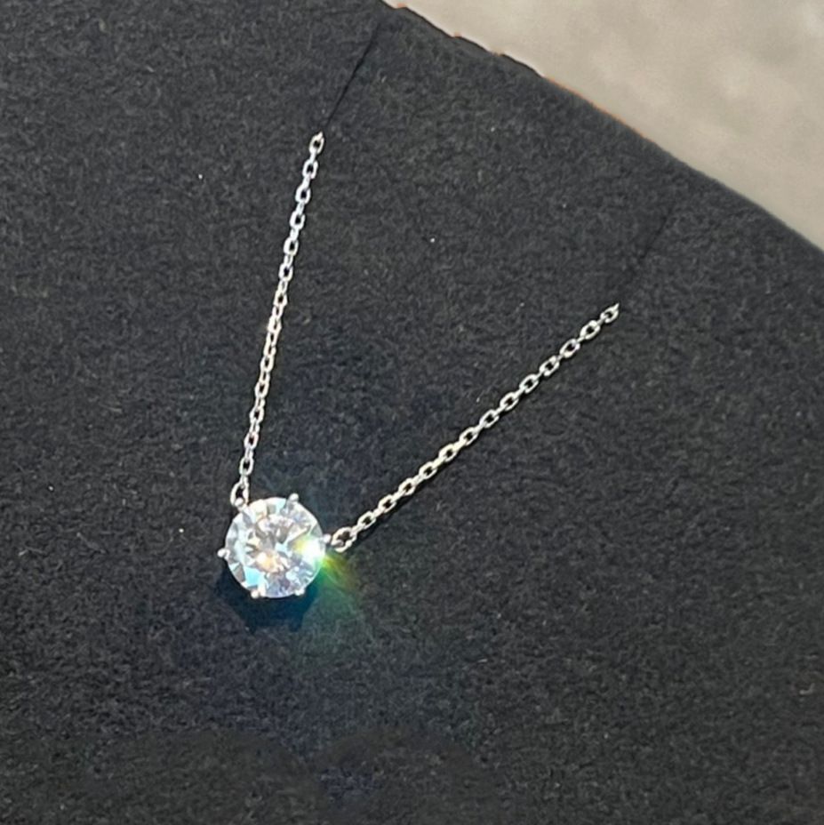 Sechszackiger Zirkon-Anhänger mit Kette für Damen