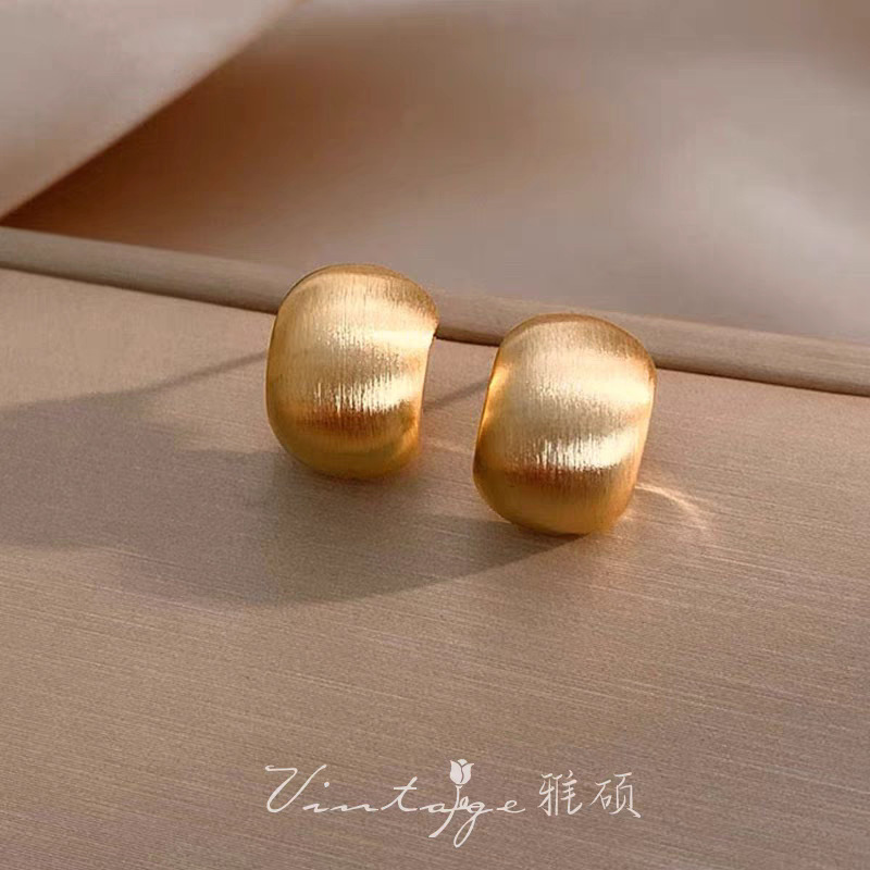 14K gold-plated geometric earrings, vintage style