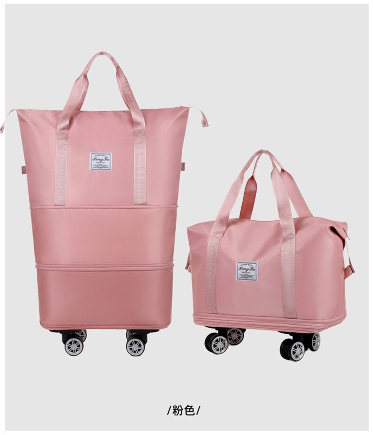 Expandable travel bag, wheeled, foldable, large capacity