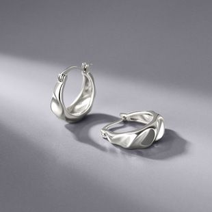 S925 silver diamond brushed earrings