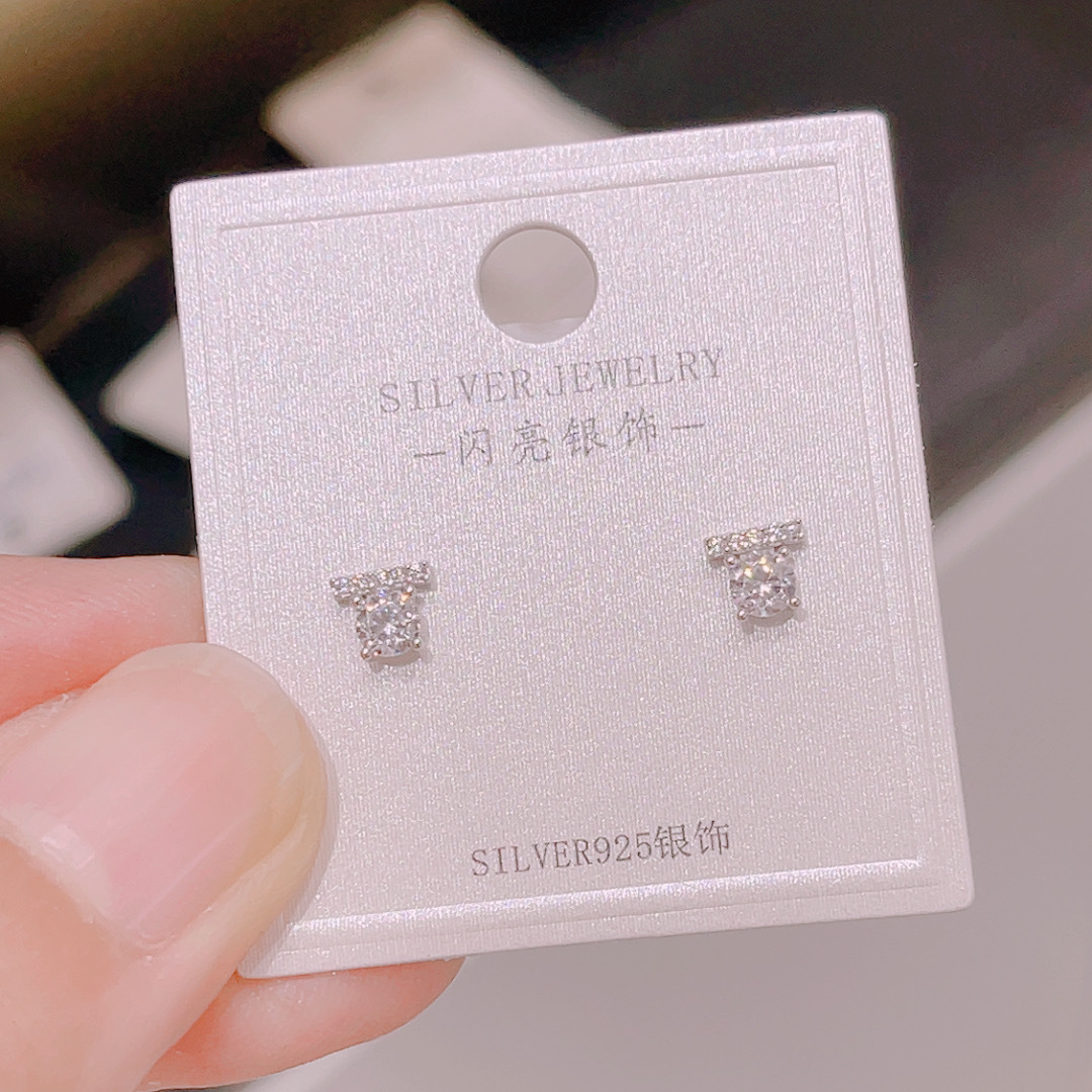 S925 Silber Damen Mini Ohrstecker, koreanischer Stil