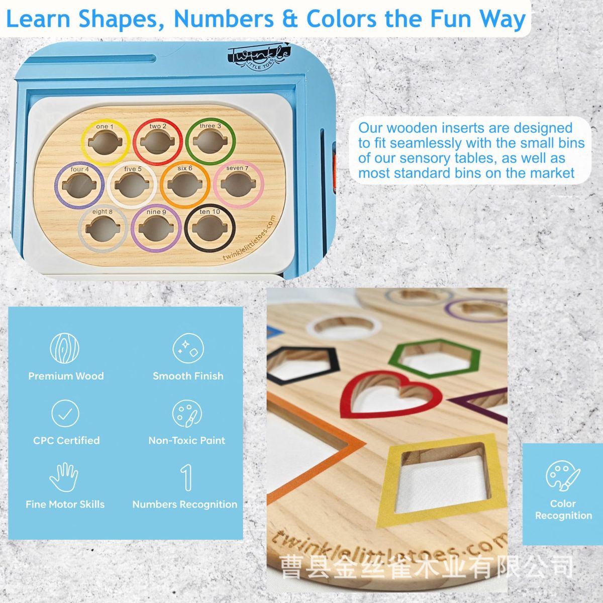 Montessori motor skills toy, wooden plug-in board