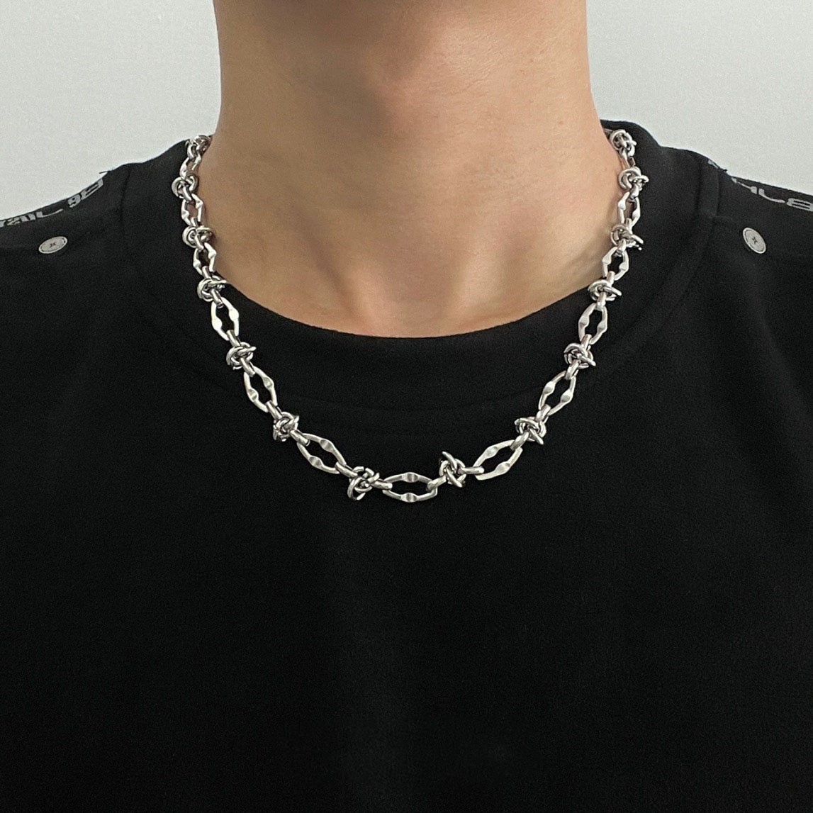 Titanstahl Möbius Ring Anhänger Halskette, Herren Hip-Hop Stil