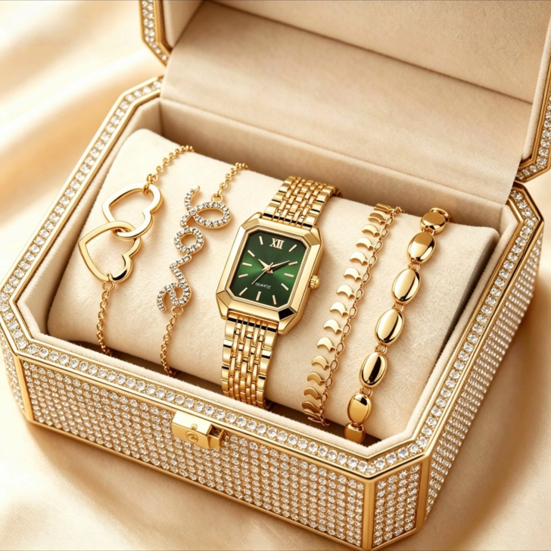 Women's Square Quartz Watch Luxury Steel Strap