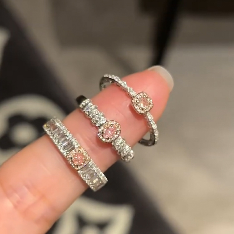 Zircon geometric open ring index finger lightweight luxury