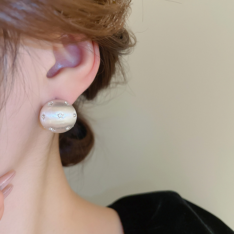 Silver Circle Earrings, Needle Post Studs