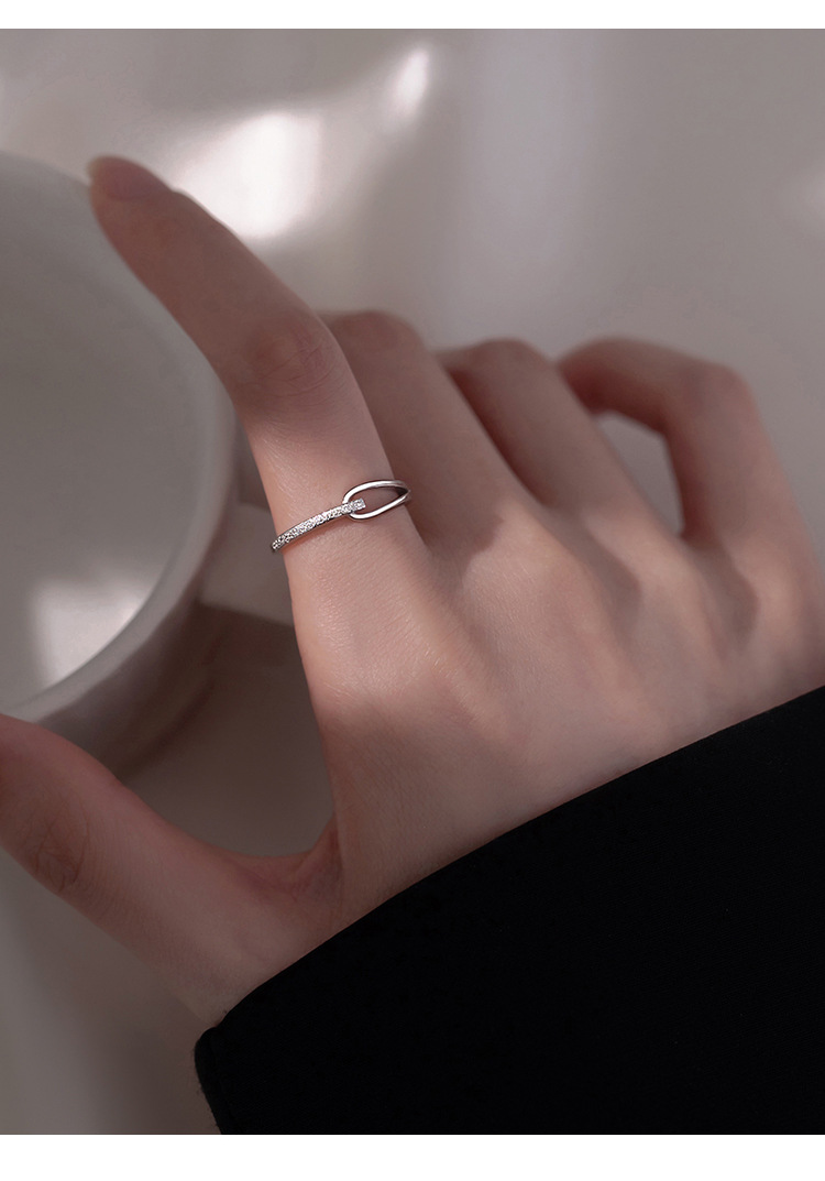 925 Sterling Silver Smooth Ring Women's Open Design