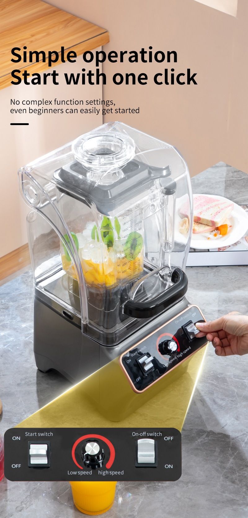 Gewerbliche Eiszerkleinerermaschine, multifunktional, große Kapazität