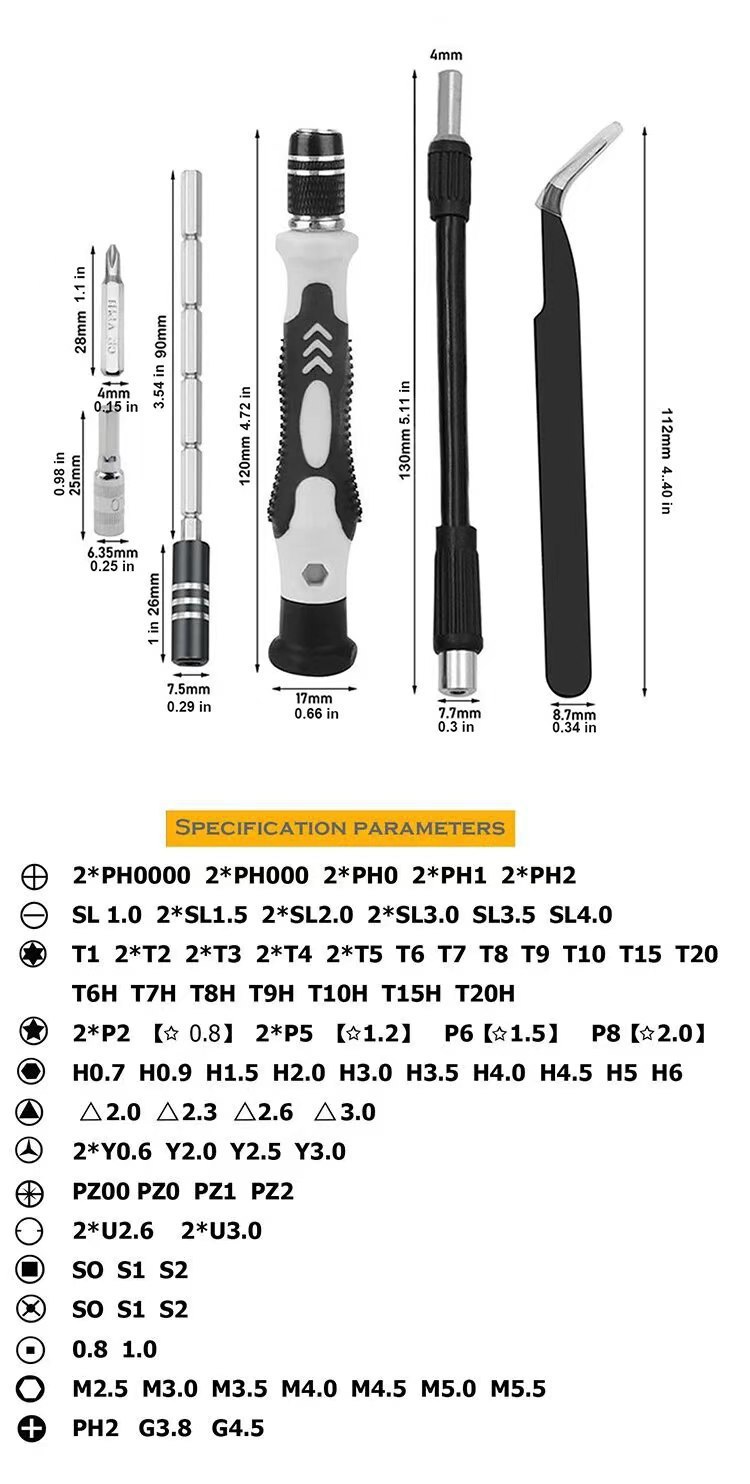 Screwdriver set, 115-piece, watch computer phone repair