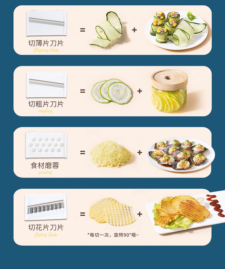 Multifunctional vegetable slicer and grater, potato cutter, kitchen tool