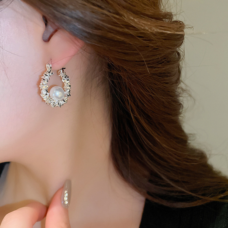 Silver Circle Earrings, Needle Post Studs